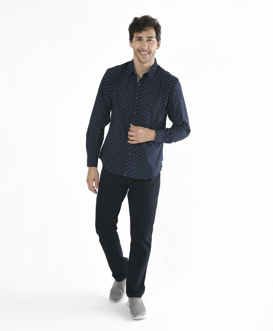 Camisa hombre mini rect&aacute;ngulos