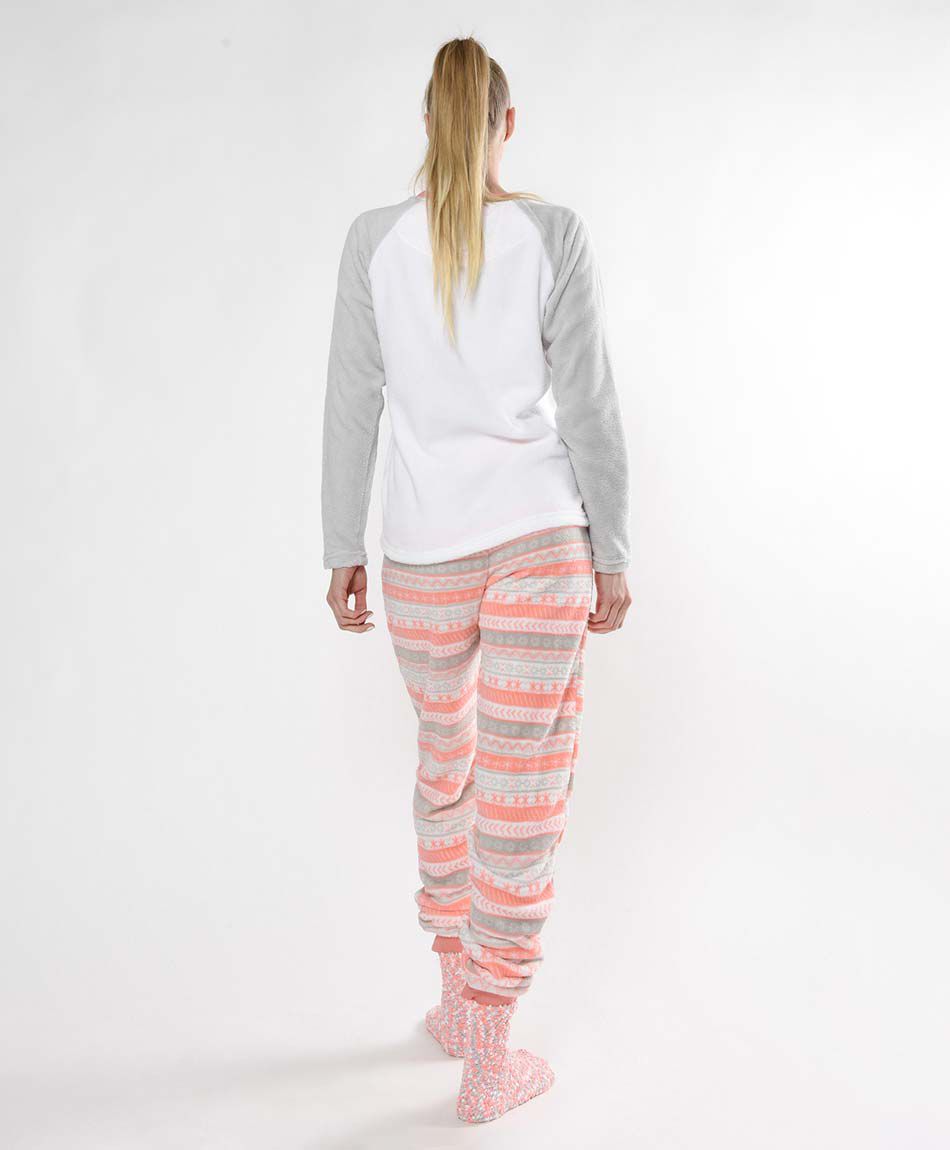 Pack mujer pijama polar + calcetines arcoiris