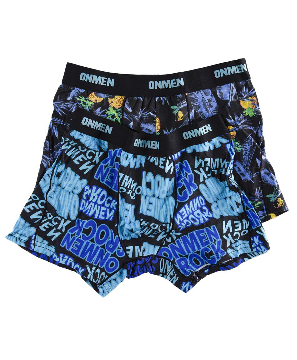 B&oacute;xer azul y negro 2 piezas