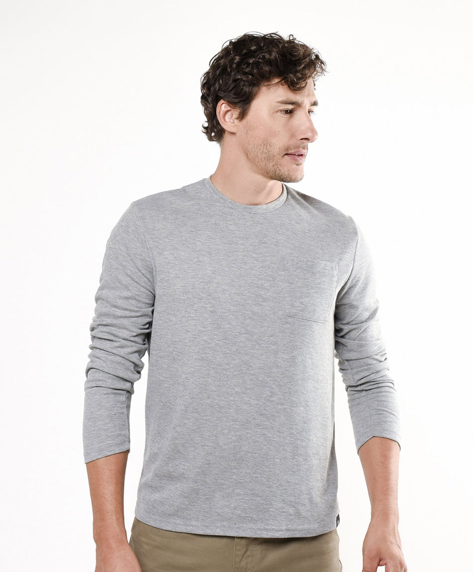 Polera hombre textura bolsillo Polera hombre textura bolsillo