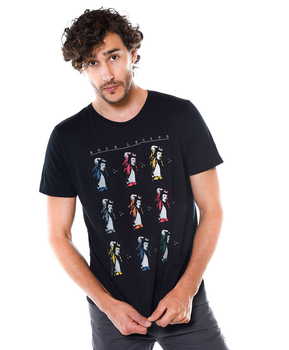 Polera estampada cuello redondo