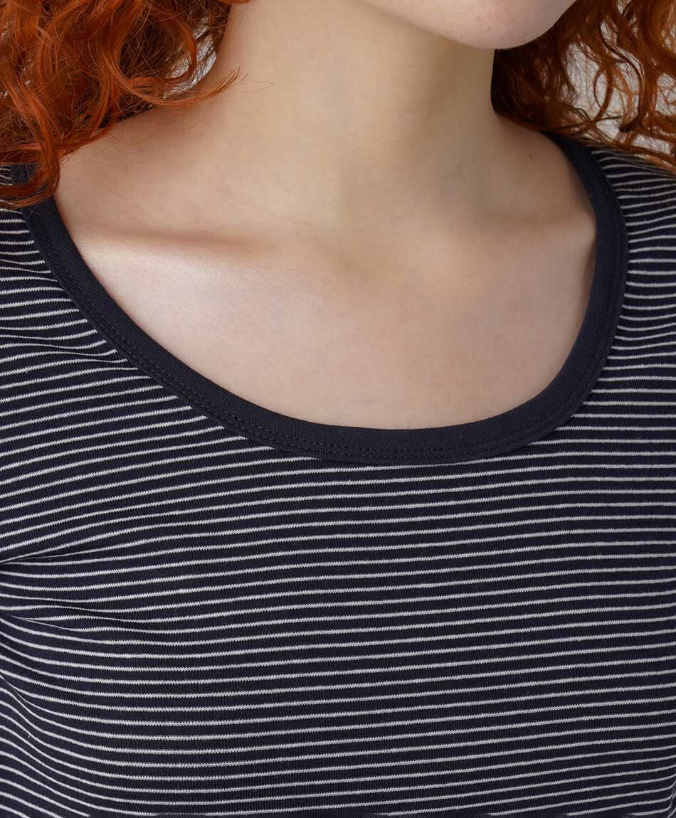 Polera mujer listas bicolor