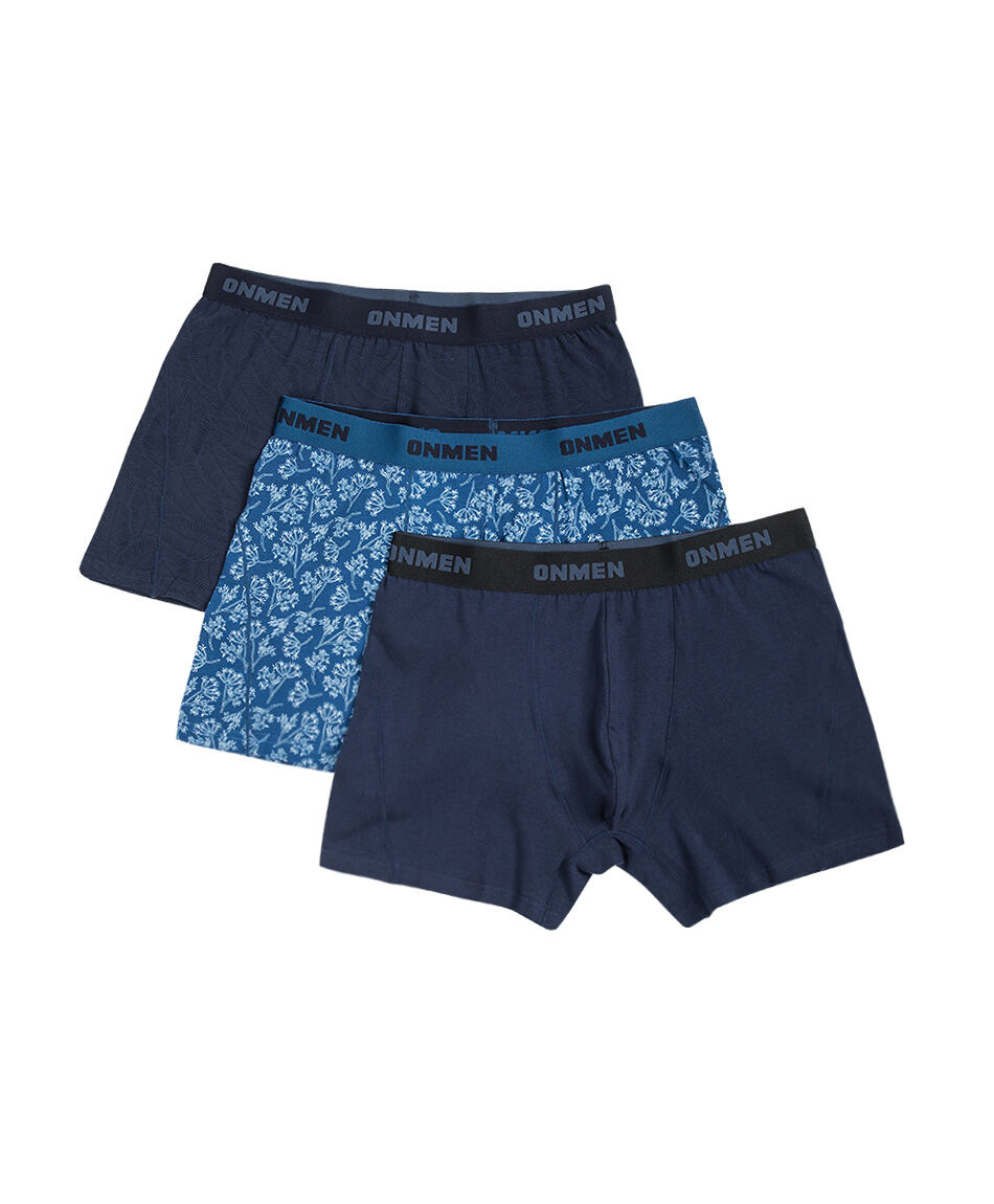 Pack 3 boxer hombre onmen blue