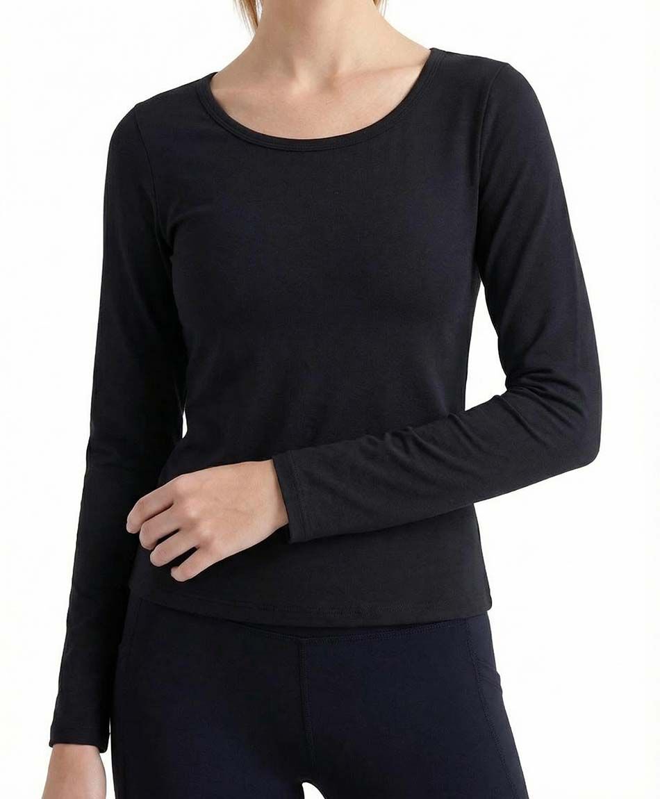 Camiseta mujer lisa termica black