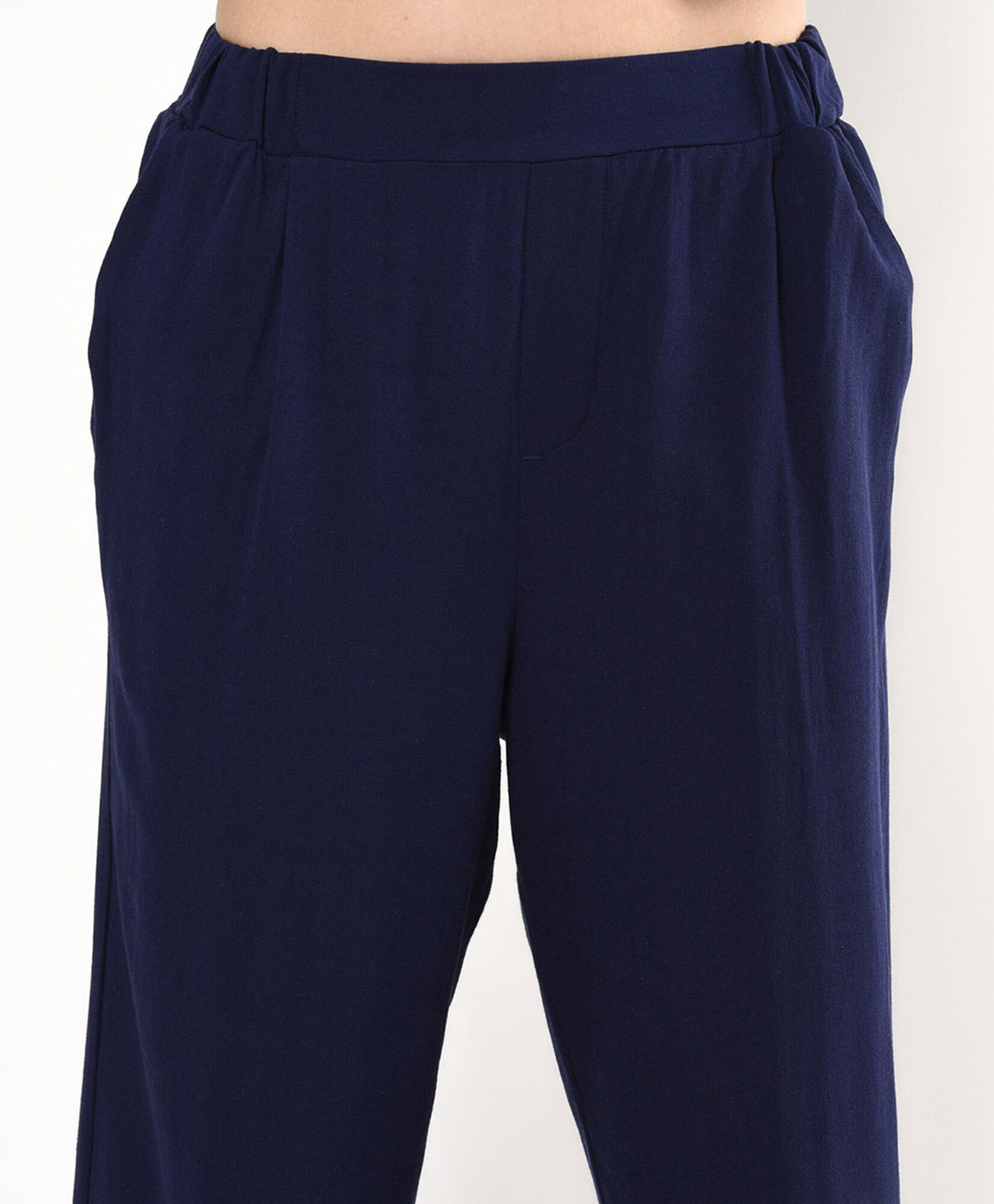 Pantalón mujer azul marino lino Pantalón mujer azul marino lino