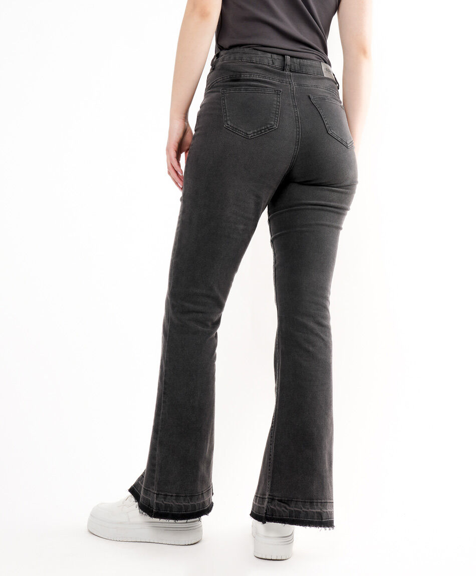 Jeans mujer basta doble abierta flare