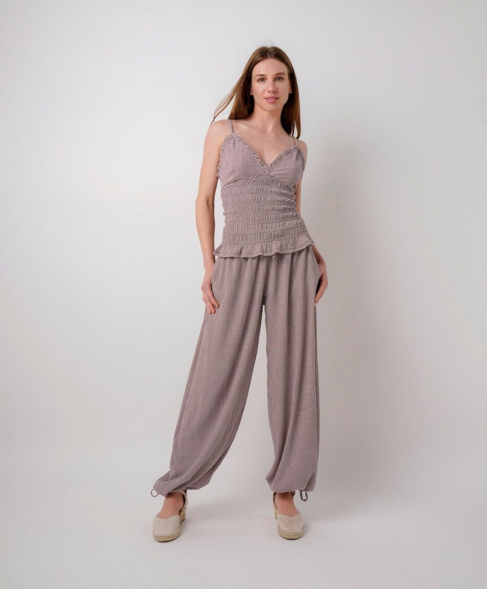 Pantal&oacute;n mujer balloon check