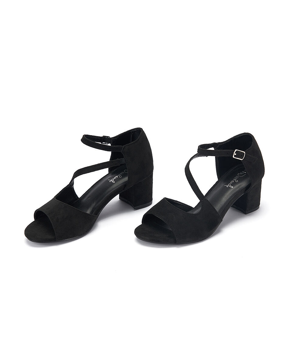 Sandalia mujer correa cruzada black