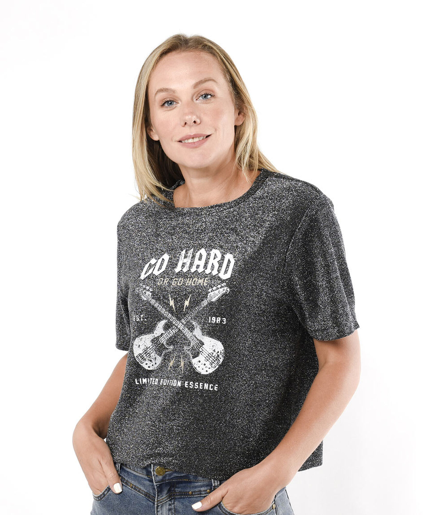 Polera mujer rock brillos Polera mujer rock brillos