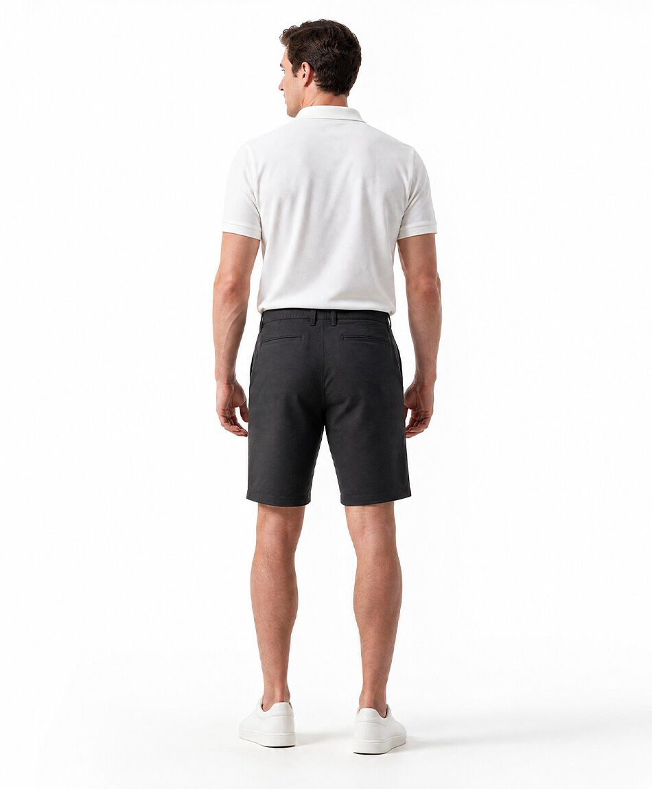 Short hombre bolsillos negro algod&oacute;n