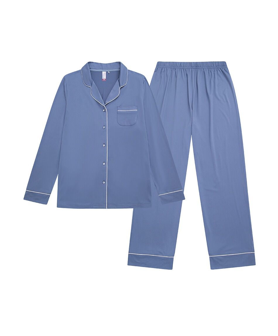 Pijama mujer camisero &iacute;ndigo