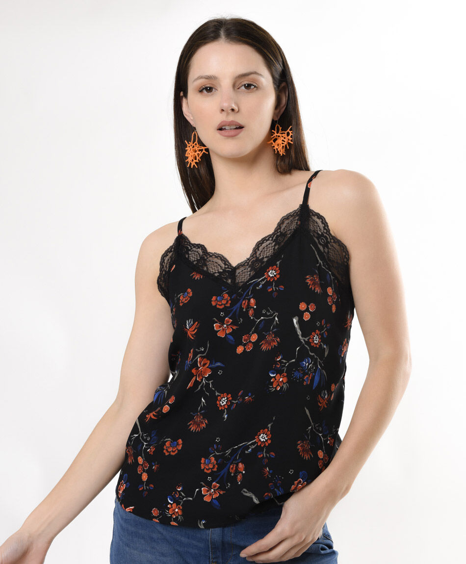 Blusa mujer floreada encaje