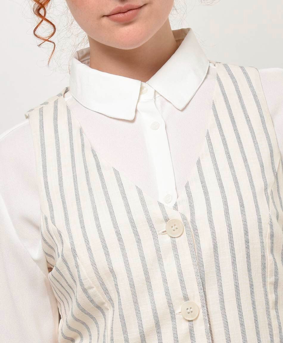 Vest mujer l&iacute;neas lino