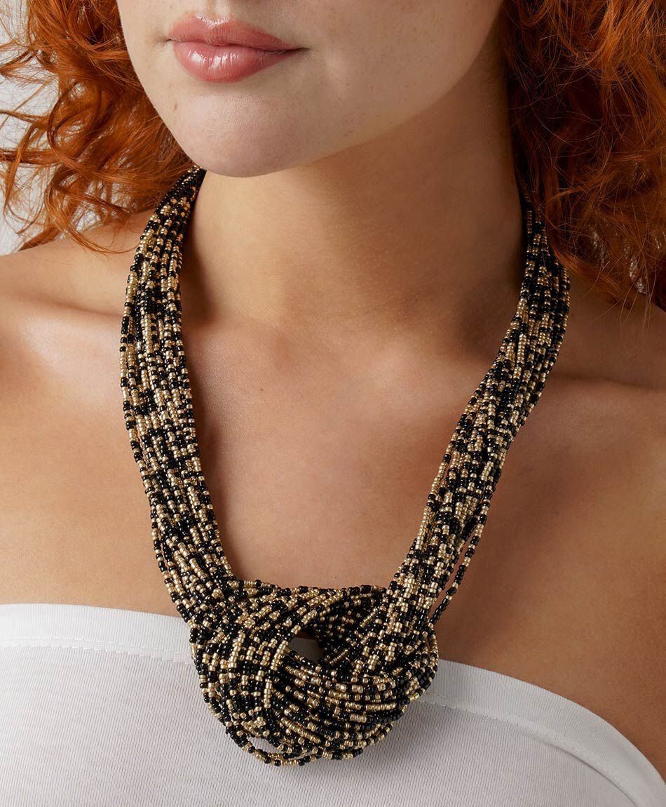 Collar mujer eslab&oacute;n mostacilla