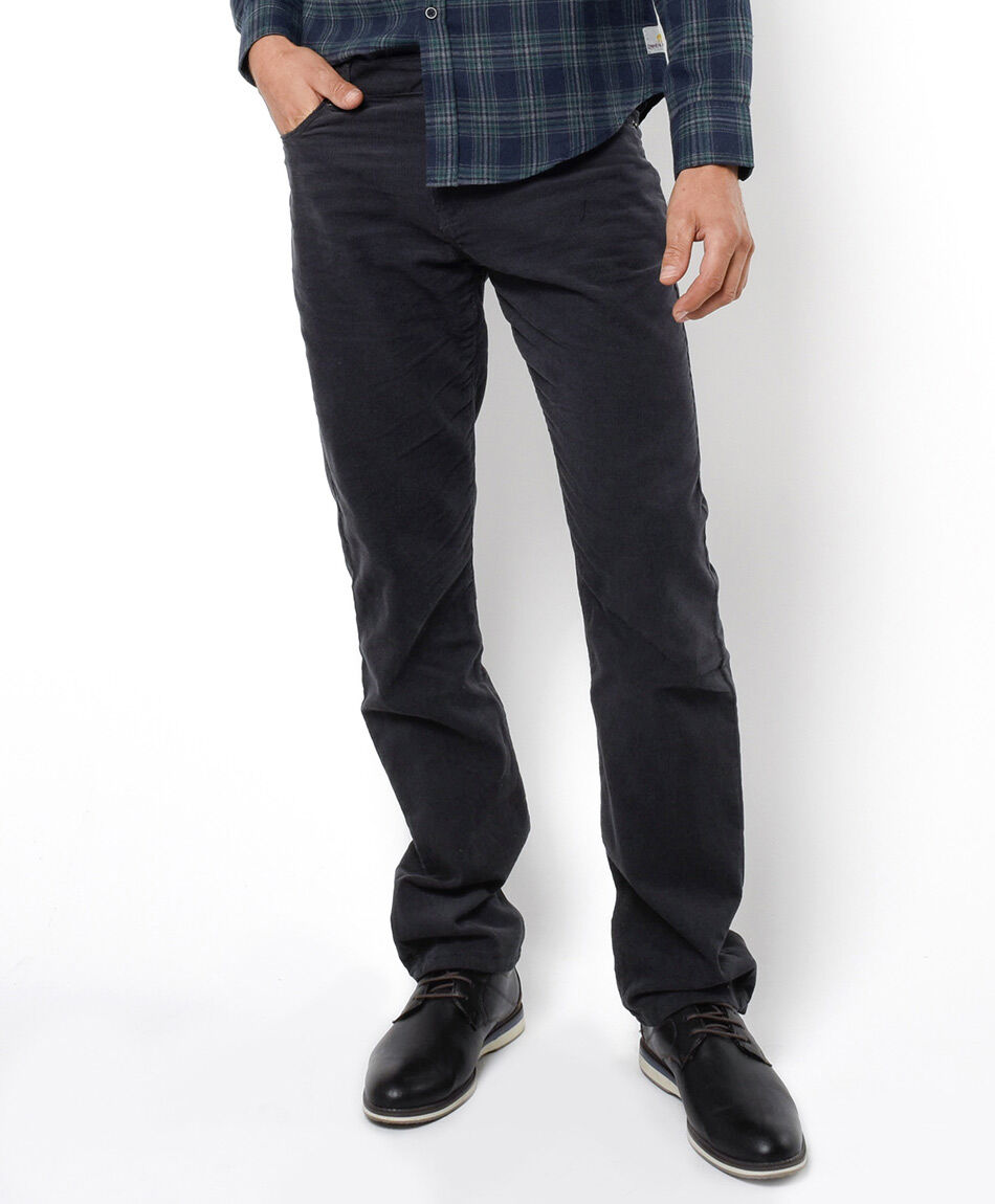 Pantal&oacute;n hombre corderoy gris