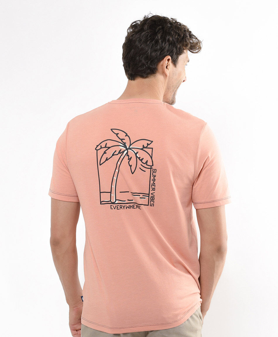 Polera hombre palmera pink