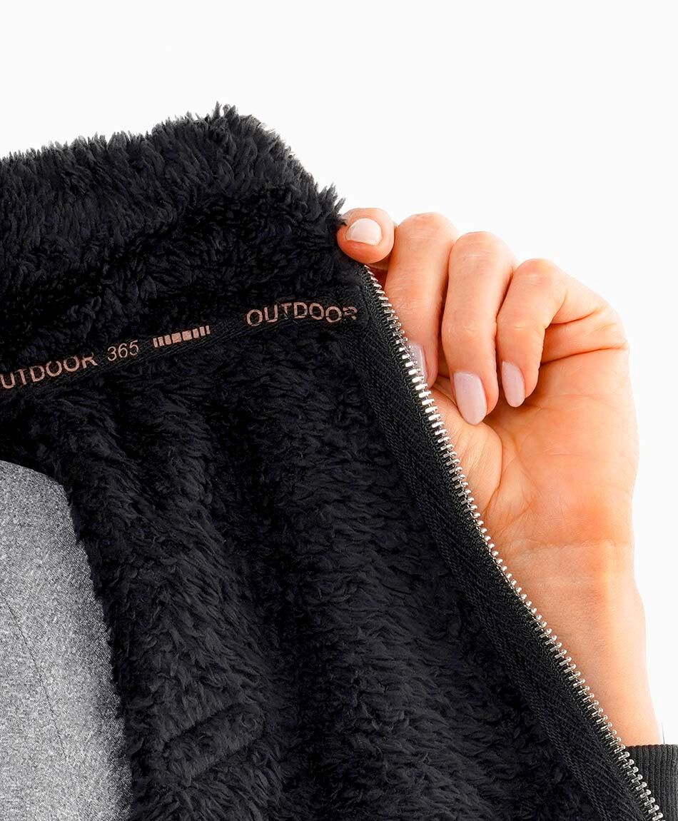 Polar deportivo mujer peludo negro