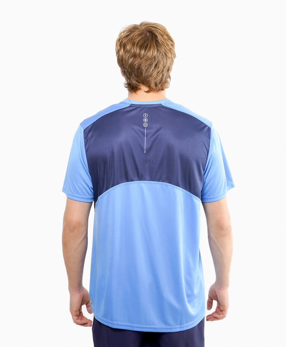 Polera deportiva hombre run cian