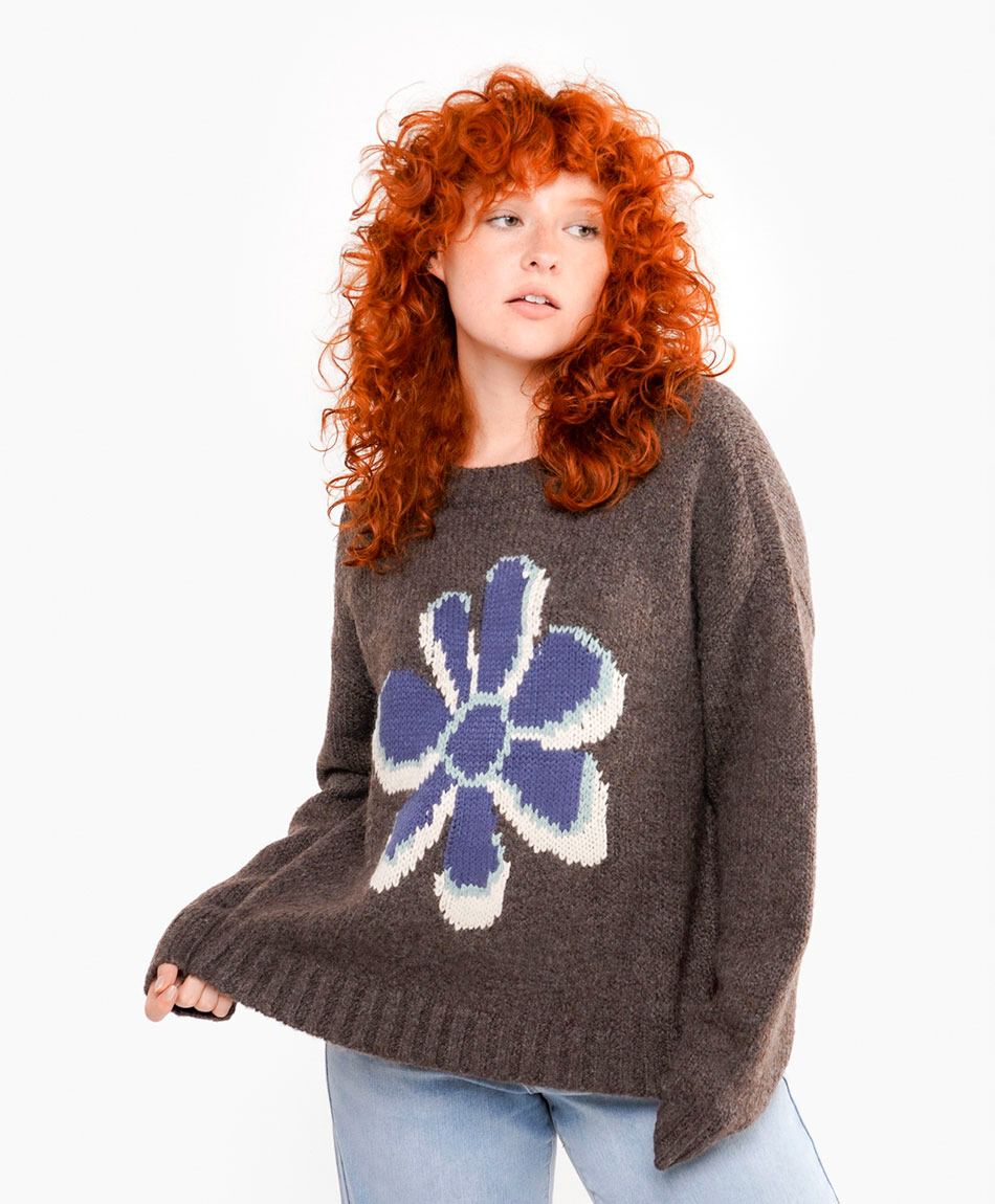 Sweater mujer jacquard flower