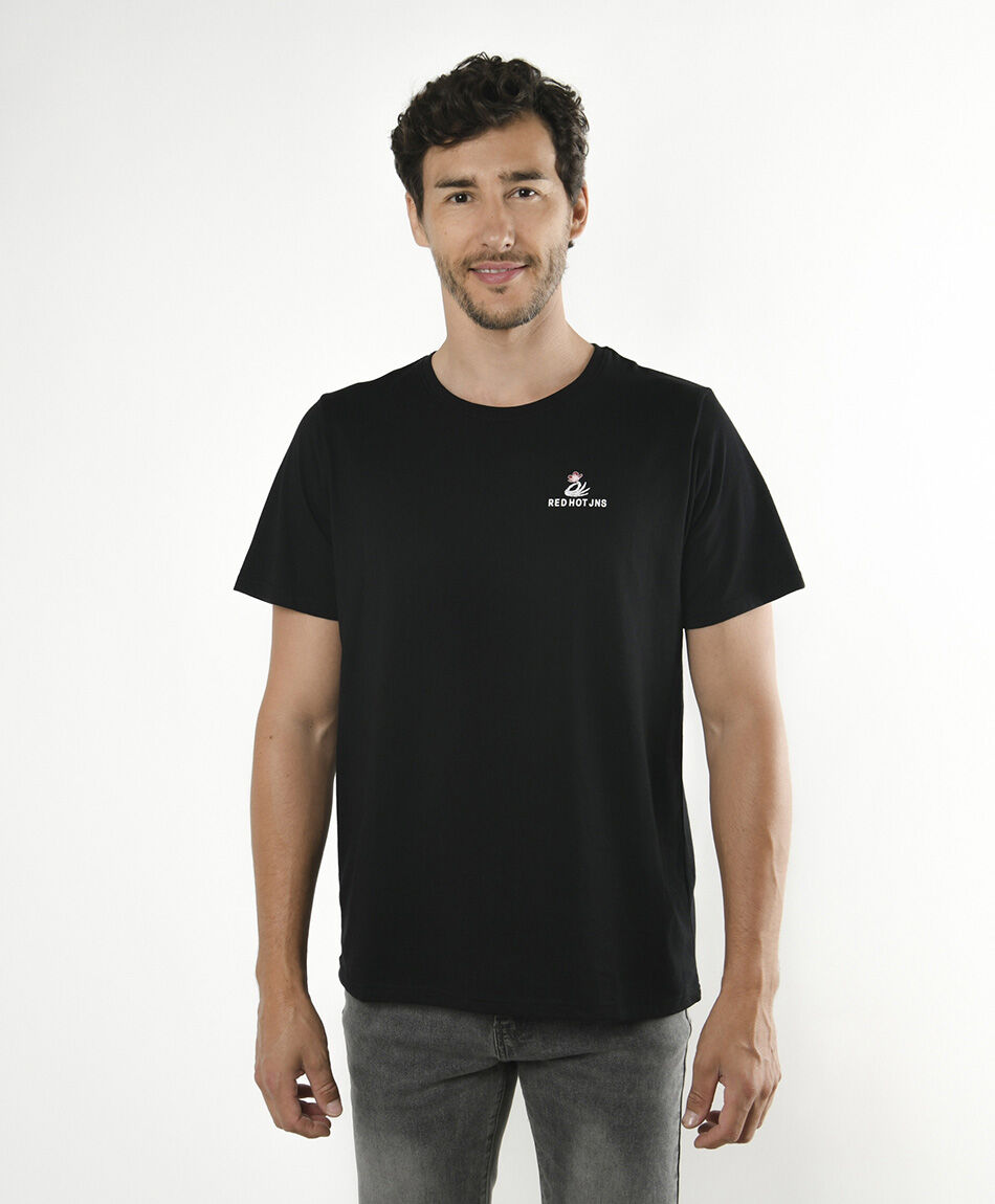 Polera hombre doble estampado flor