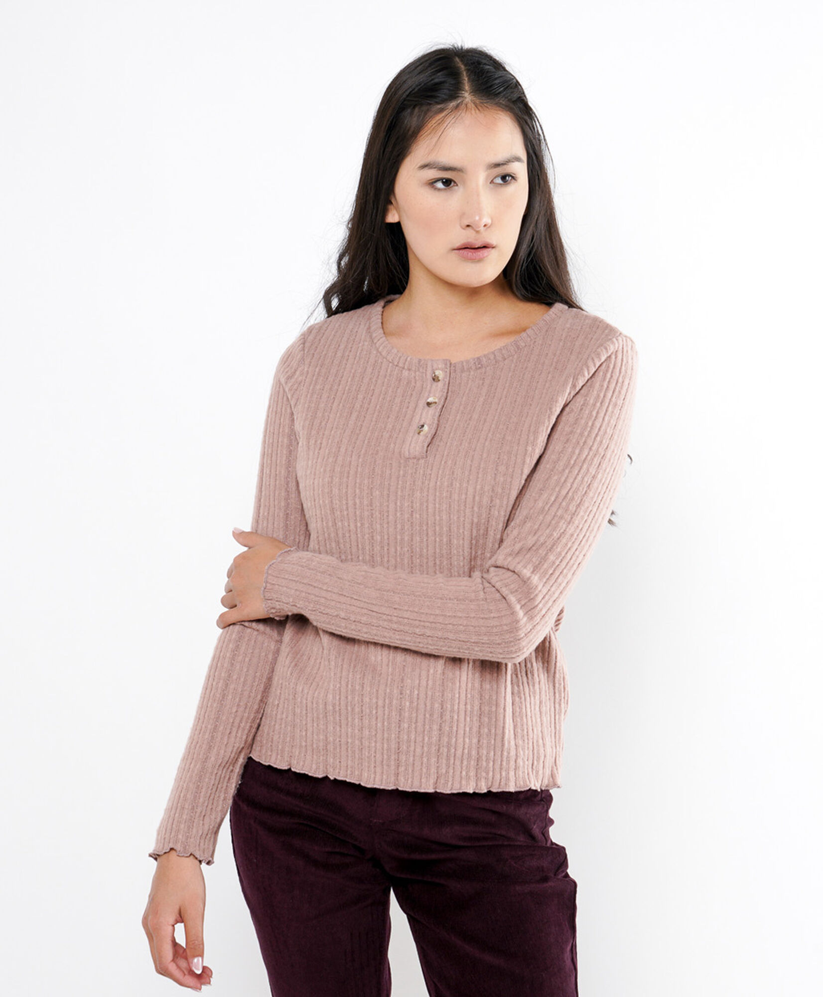Polera mujer triple botón Polera mujer triple botón