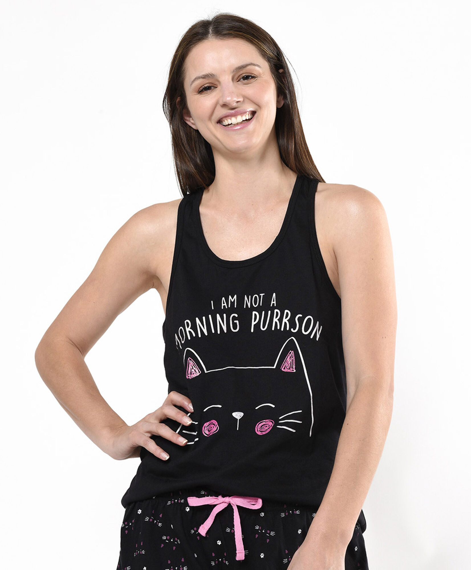 Pijama mujer cara de gato 2 piezas Pijama mujer cara de gato 2 piezas