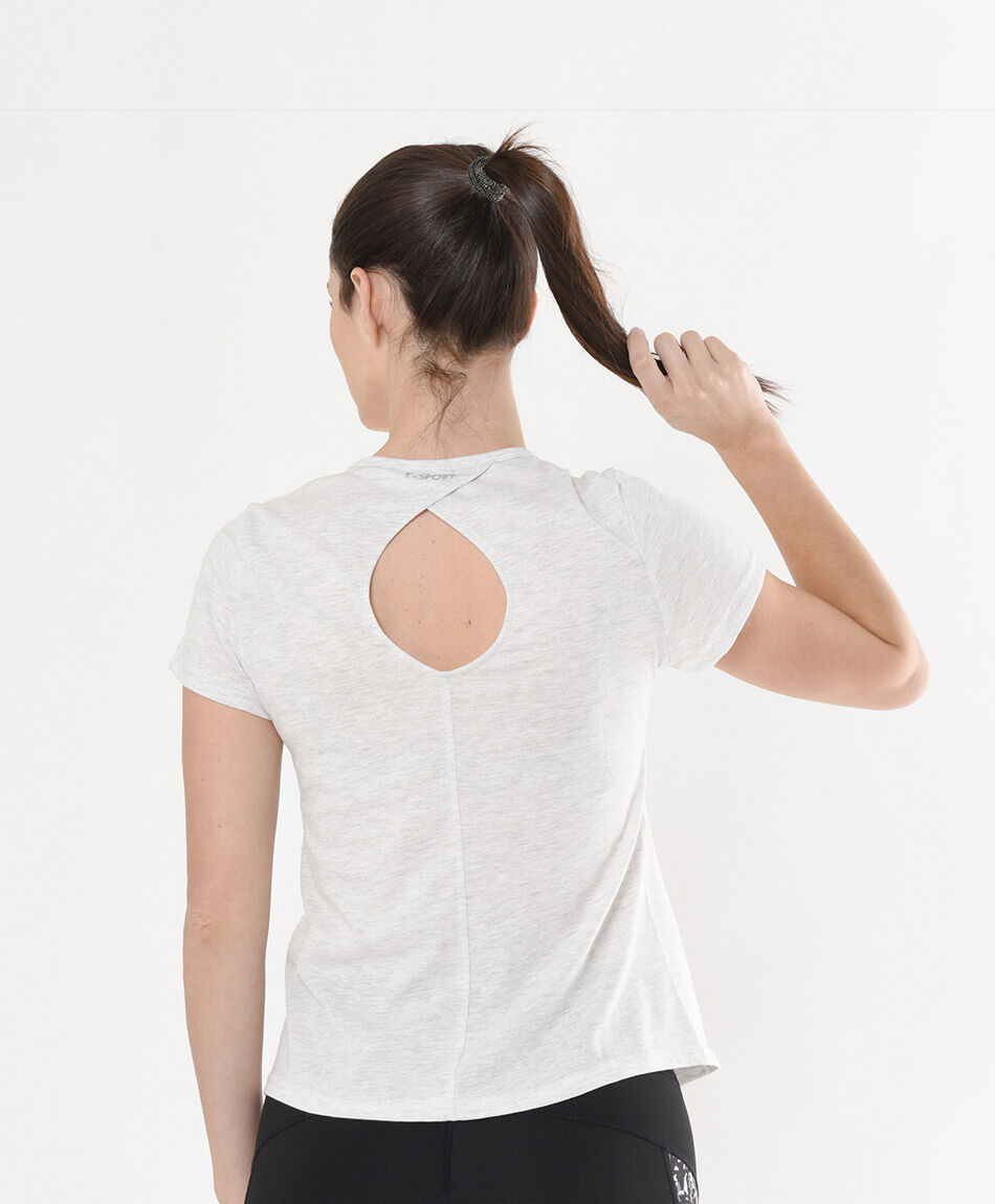 Polera deportiva mujer escote en espalda