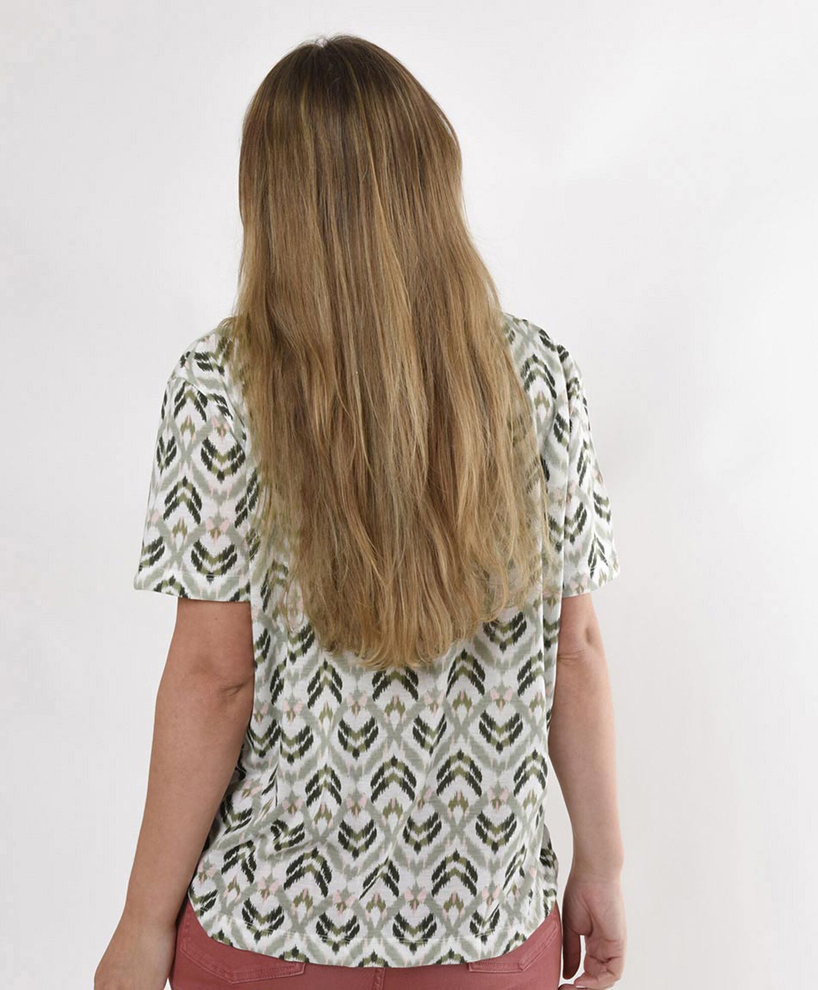 Polera mujer rombos oversize sustentable Polera mujer rombos oversize sustentable