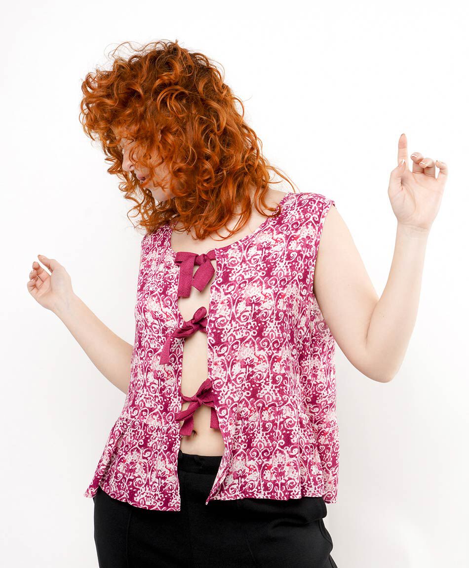 Blusa mujer lazos frontales