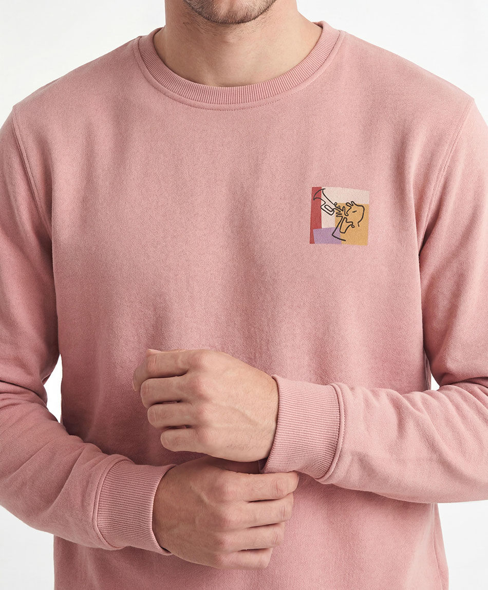 Poler&oacute;n hombre doble estampado jazz