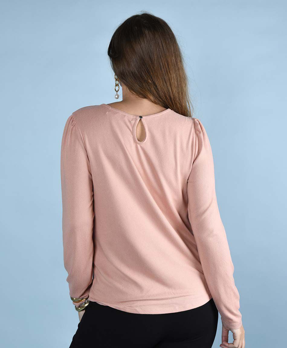 Polera manga larga cuello redondo