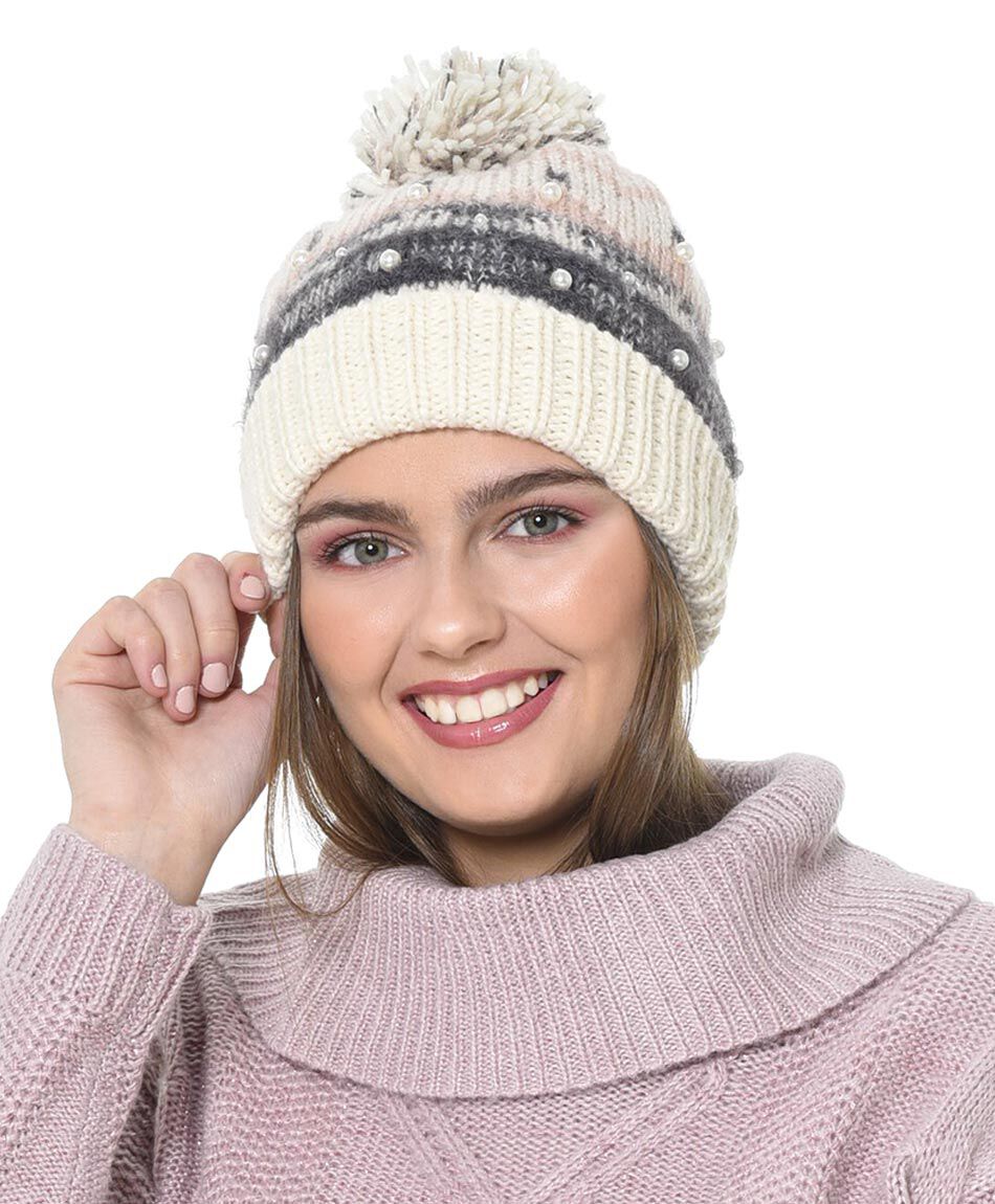 Gorro jacquard perlas