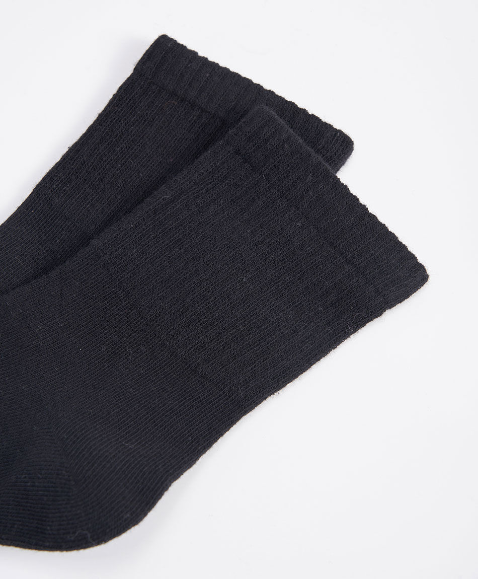 Pack 3 calcetines mujer acanalado negro