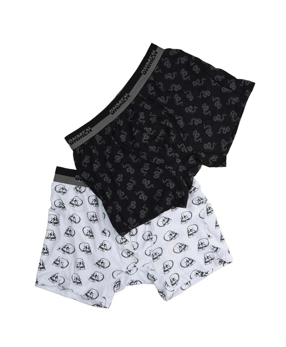 Pack 2 boxer hombre serpientes y calaveras