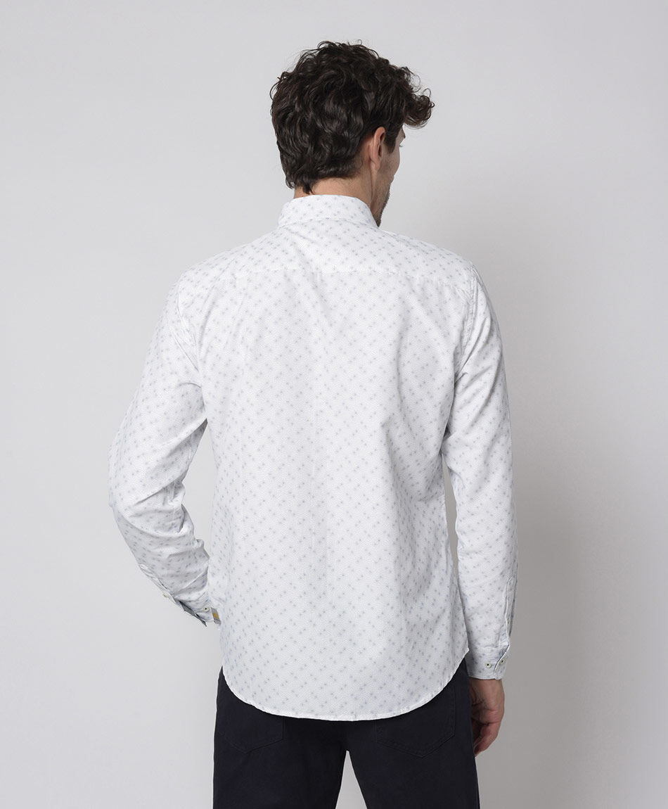 Camisa hombre puntitos manga larga