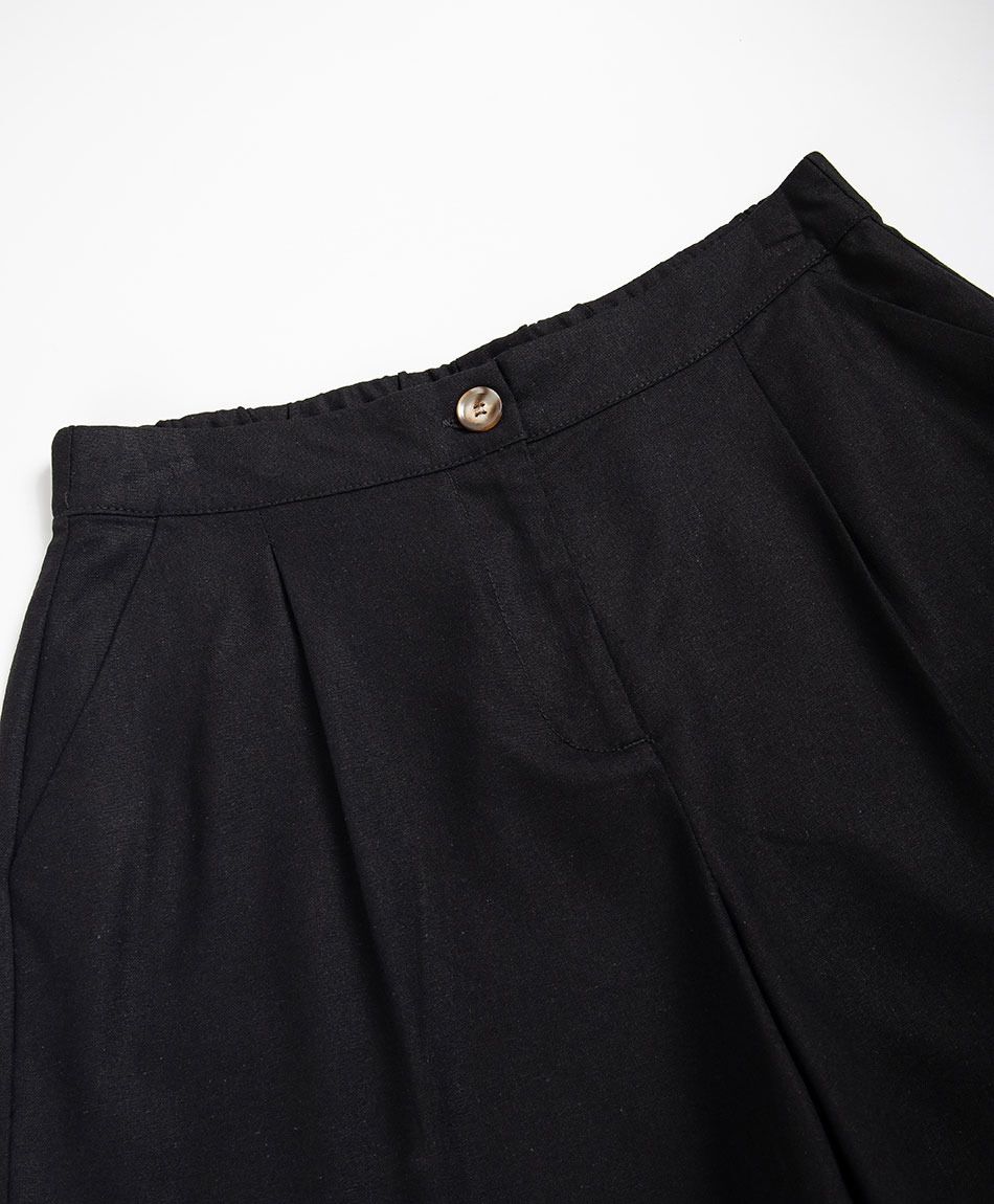 Short mujer negro lino