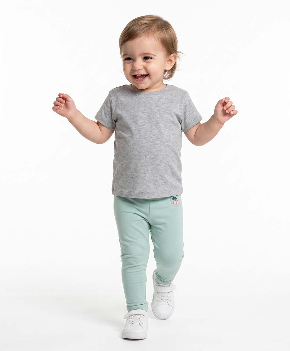 Leggins beb&eacute; parche cereza