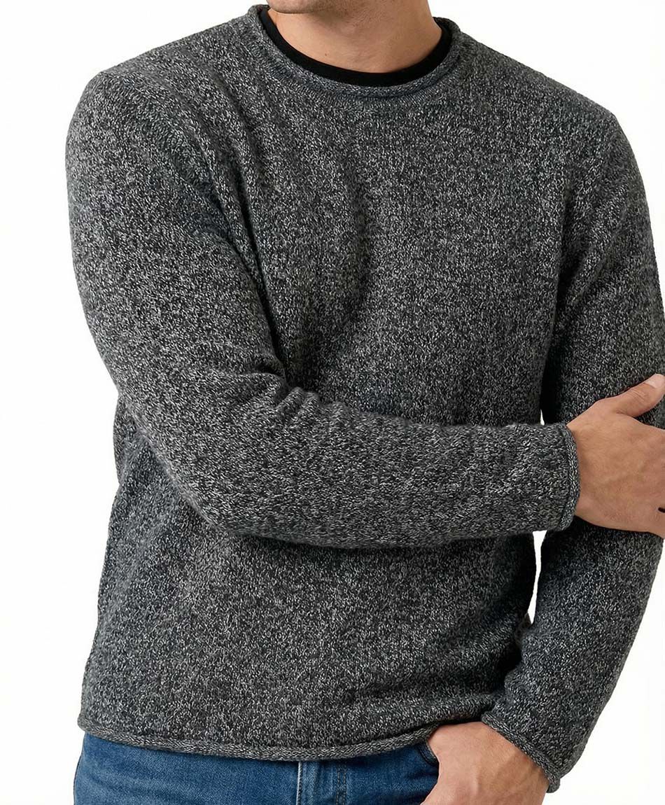 Sweater hombre terminaciones enrolladas