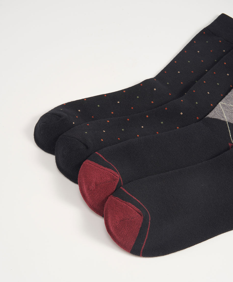 Pack 2 calcetines hombre rombos tricolor