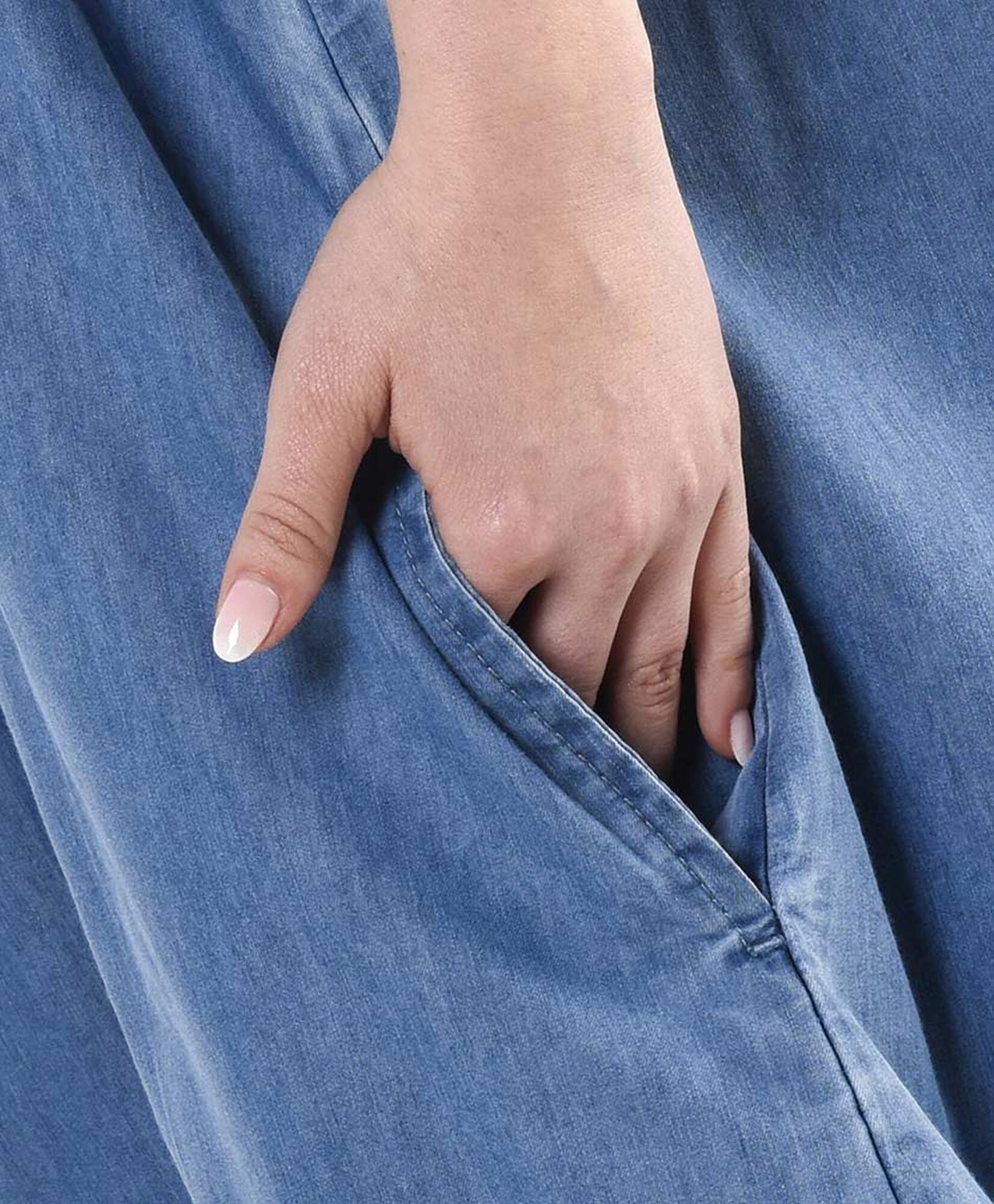 Vestido mujer tencel basta bordada Vestido mujer tencel basta bordada