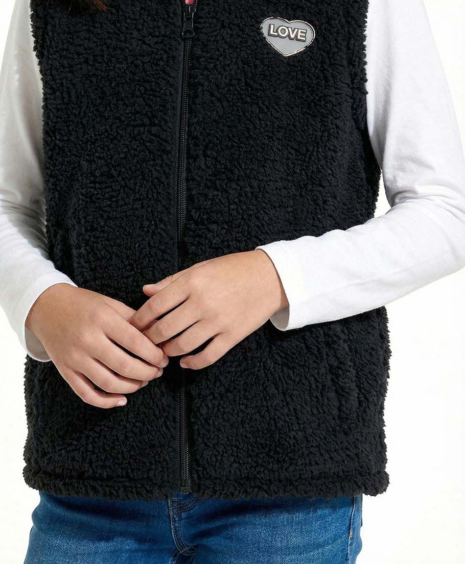 Poler&oacute;n ni&ntilde;a vest chiporro negro