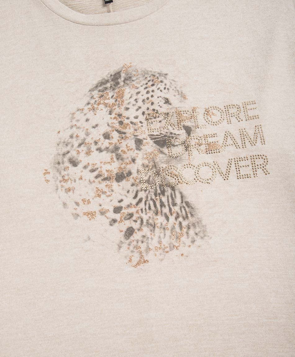 Polera mujer lanosa estampado