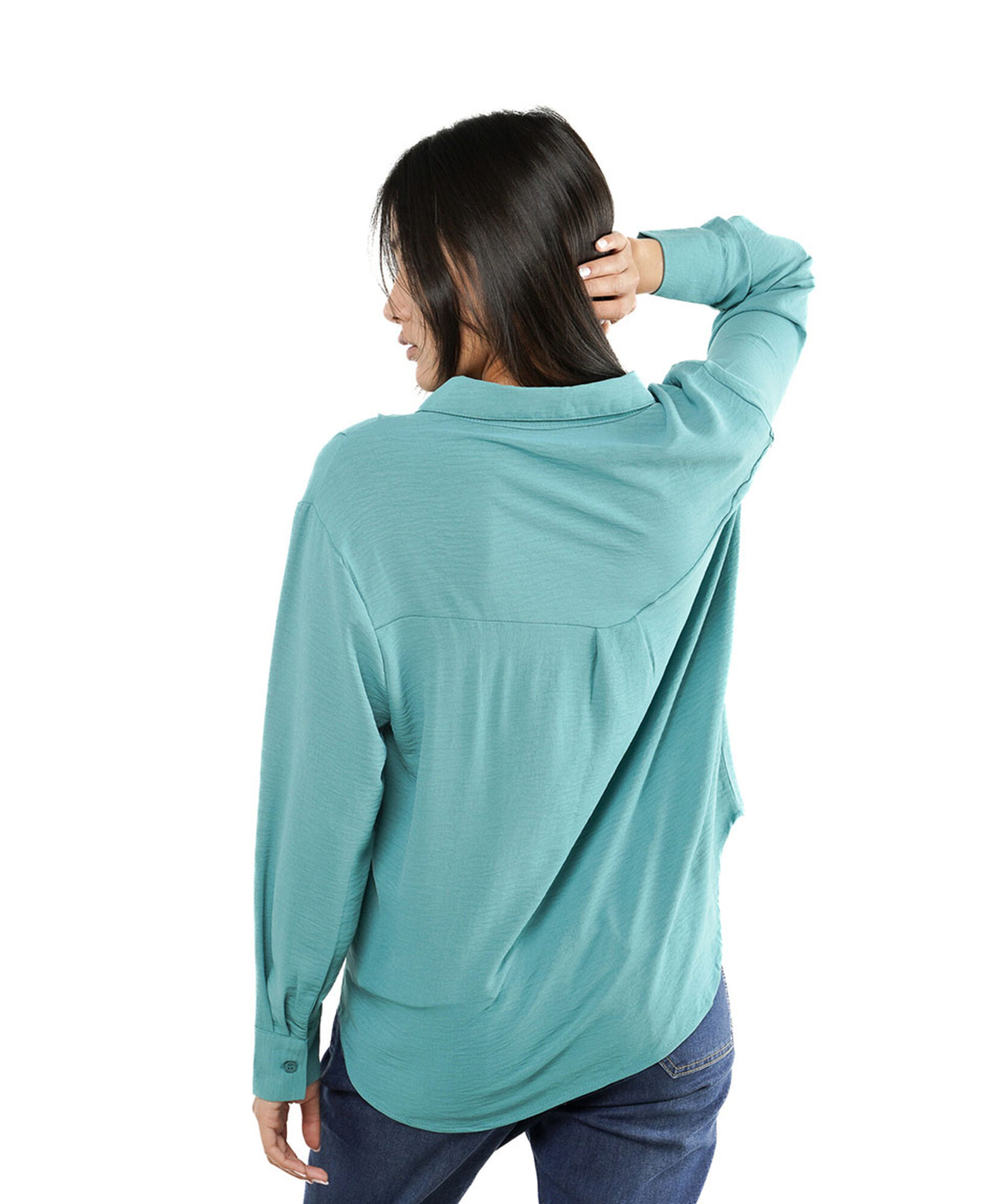 Blusa mujer camisera turquesa Blusa mujer camisera turquesa
