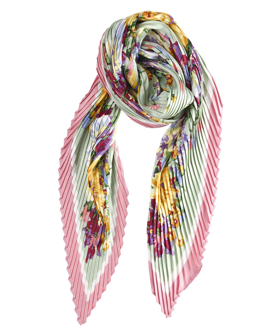 Set pa&ntilde;uelo plisado + aros argolla mujer