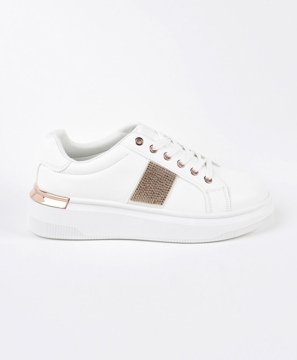 Zapatilla mujer brillos laterales plataforma