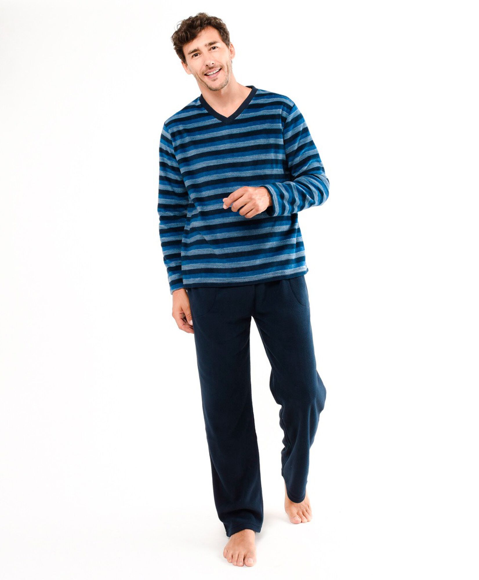 Pijama hombre polar líneas Pijama hombre polar líneas