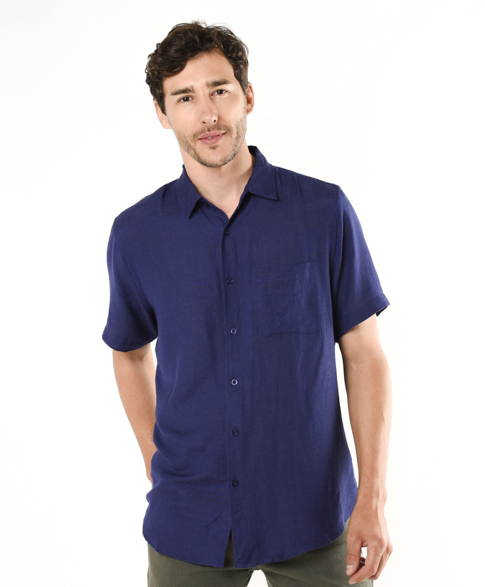 Camisa hombre lisa manga corta Camisa hombre lisa manga corta