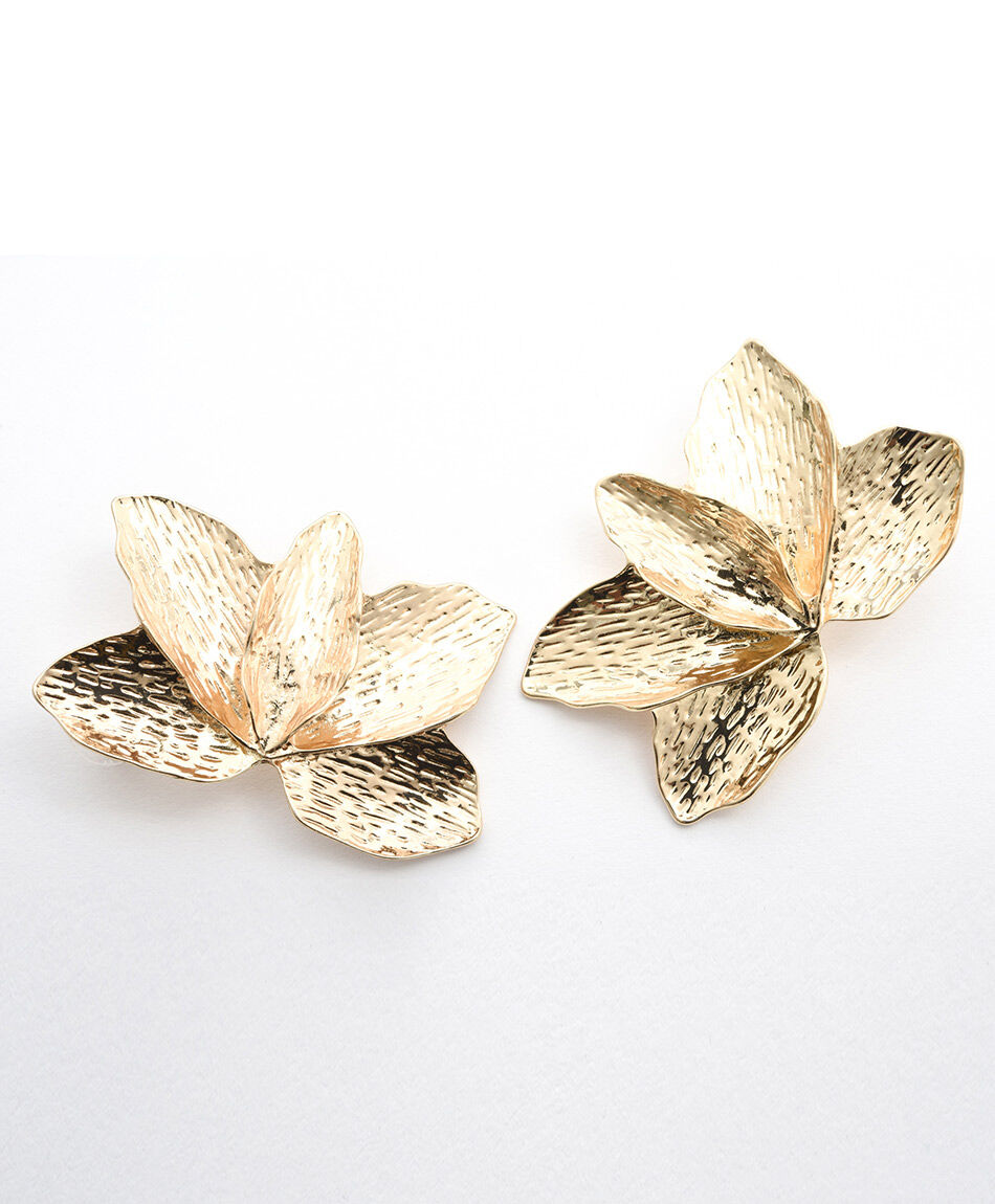 Aros mujer dorados flor de loto