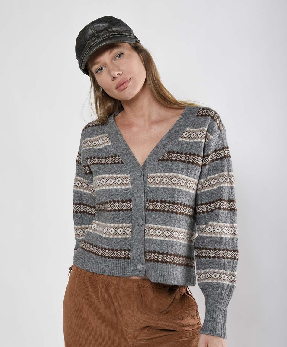Cardigan mujer corto rombos