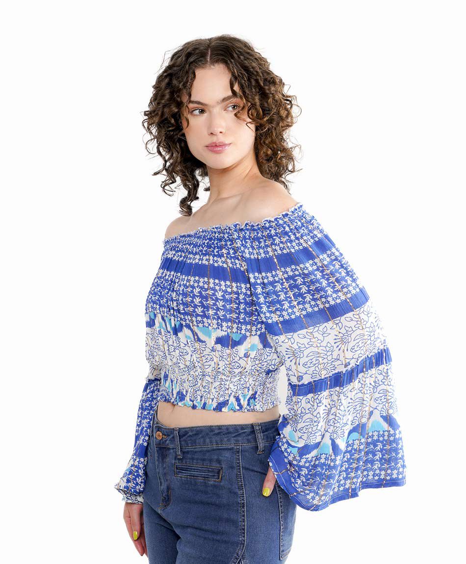 Blusa mujer manga campana